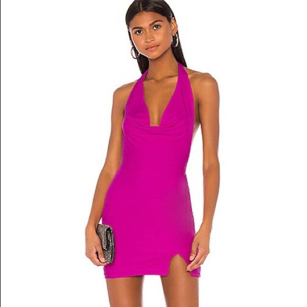 Superdown Drape Halter Mini Dress